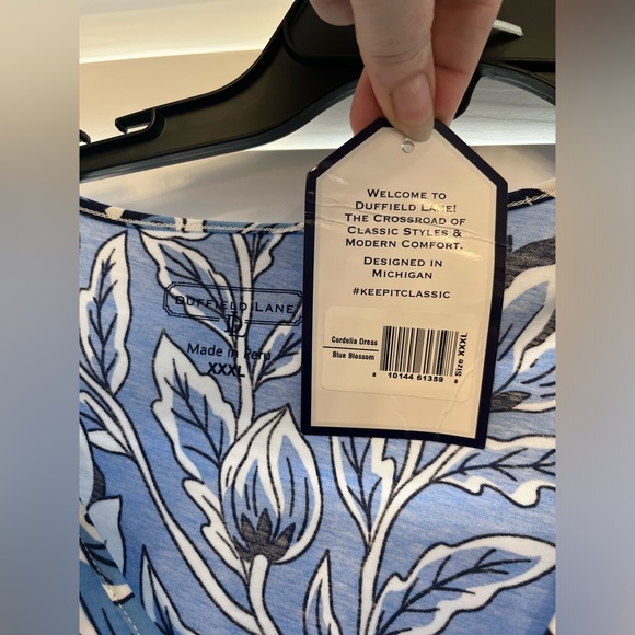 Duffield Lane XXXL Cordelia Dress In Blue Blossom NWT - Picture 3 of 5